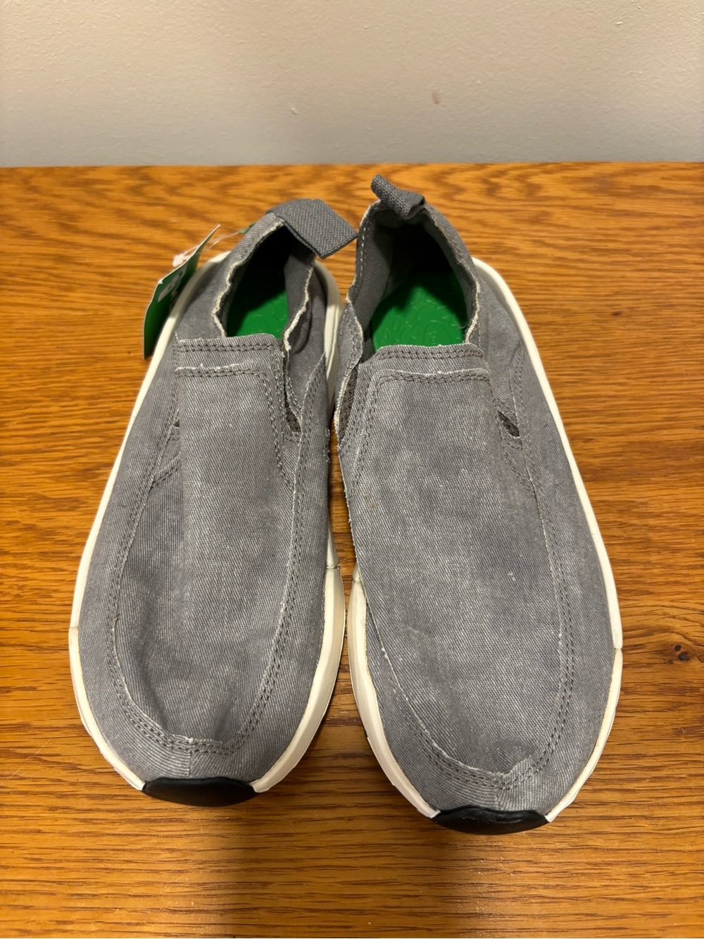 Sanuk Gray Canvas Slip-On Loafers